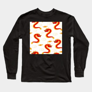 Chinese dragon and clouds Long Sleeve T-Shirt